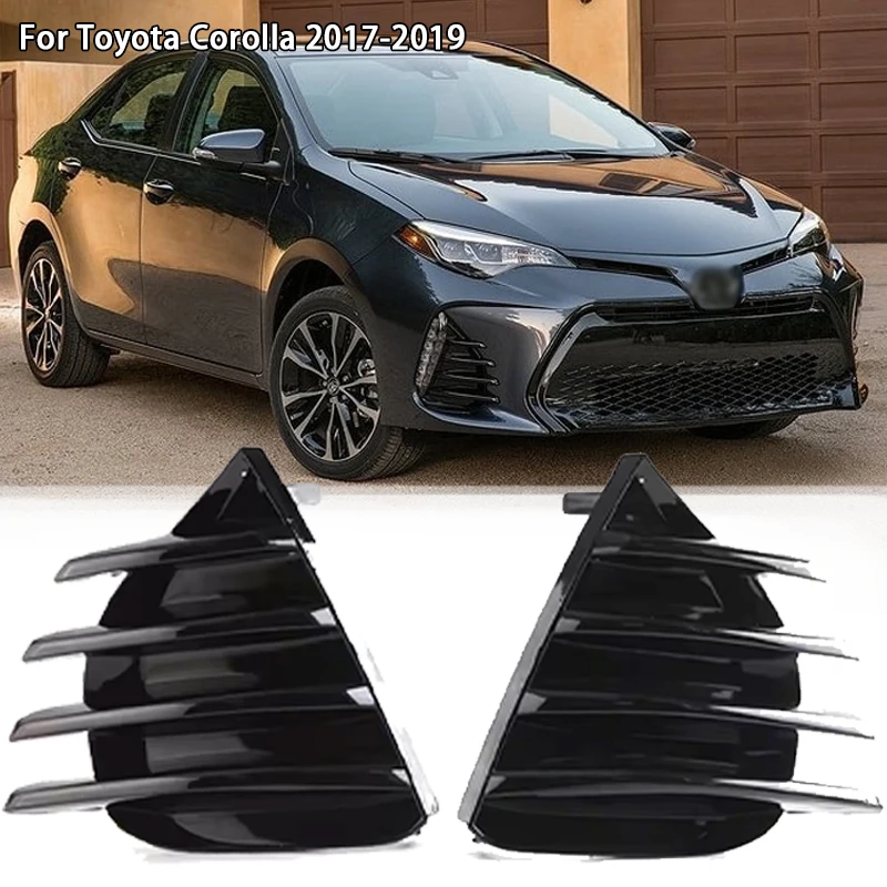 

For Toyota Corolla SE XSE 2017 2018 2019 Front Bumper Fog Lamp Decorative Light Covered Grille Frame Lid Bezel Hood