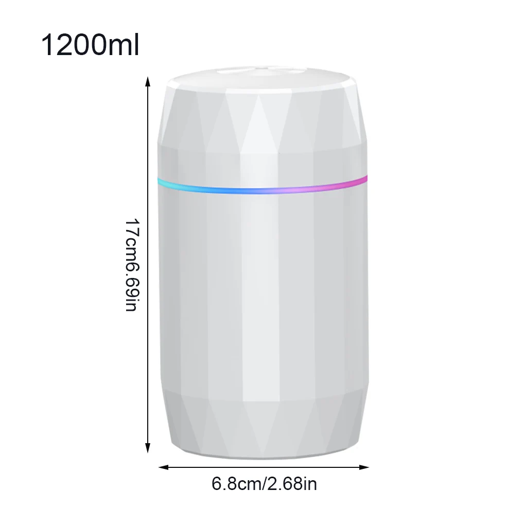 가습기 1200ml 쿨 미스트 메이커 나이트 라이트 미니 아로마 디퓨저 침실 거실용, 그린, 더블 노즐