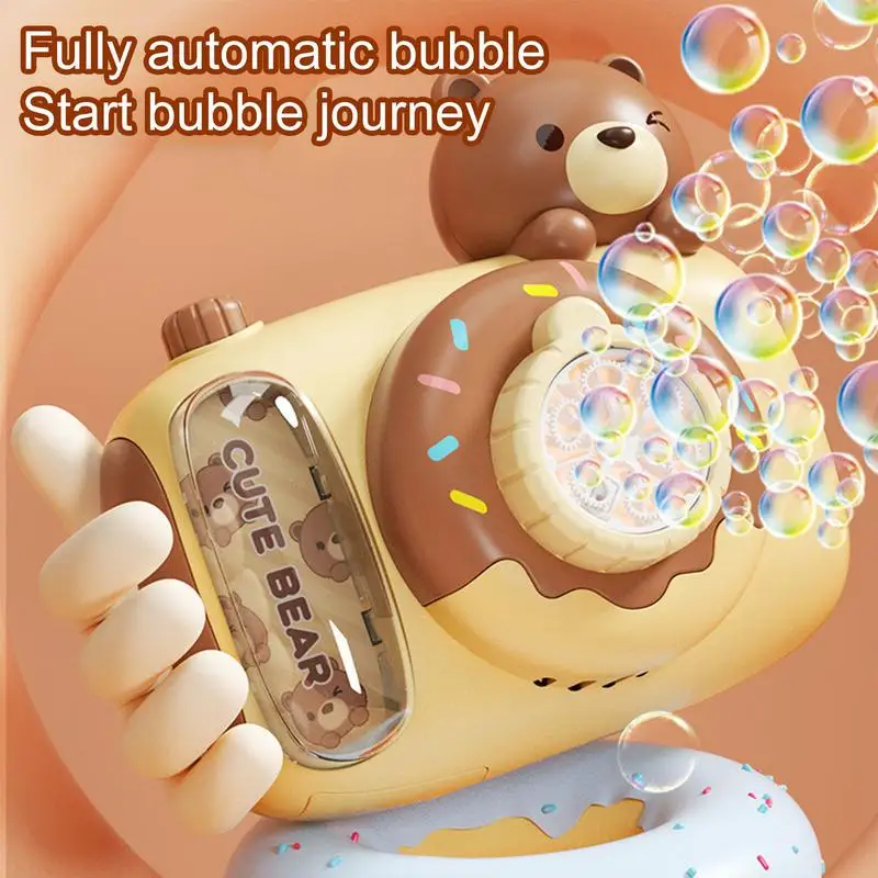 Electric Bubble Machine Camera-Shaped Automatic Bubble Toys Cartoon Cute Bubble Blower Portable Kids Toys for Outdoor Games