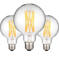 E27 Edison LED Filament Bulb G95 G80 Globe Bulb 2700K 4000K 12W 16W Retro Vintage Lamp Decorative No Flicker Bulb