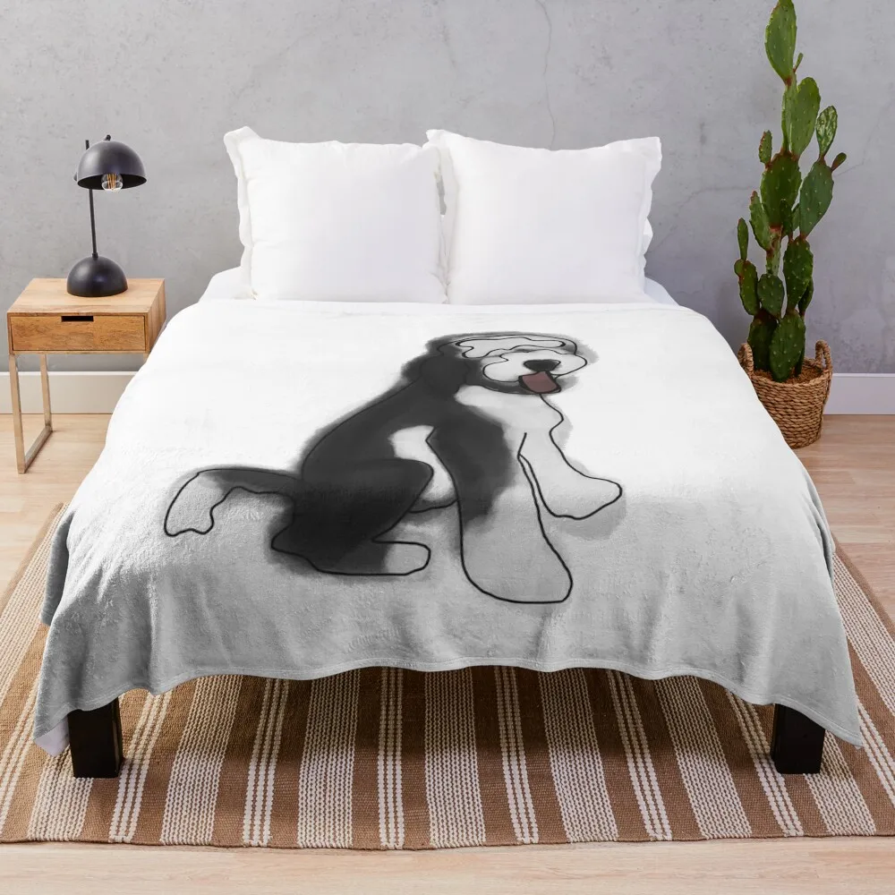 

Water Color Sheepadoodle Throw Blanket Luxury Thicken Blanket Shaggy Blanket Blankets For Sofas