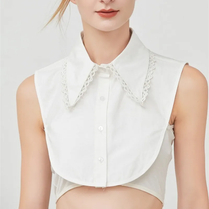 Woman White Lapel Fake Collar Vintage Detachable Shirt Collar for Women Blouse Sweater False Collar Lapel Top Neckwear Ties