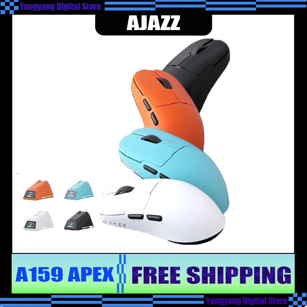 

AJAZZ AJ159 APEX Wireless Mouse Tri-mode 400mAh 2.4GHz PAW3950 26000dpi Lightweight E-sports Gaming Mouse Custom PC Accessory