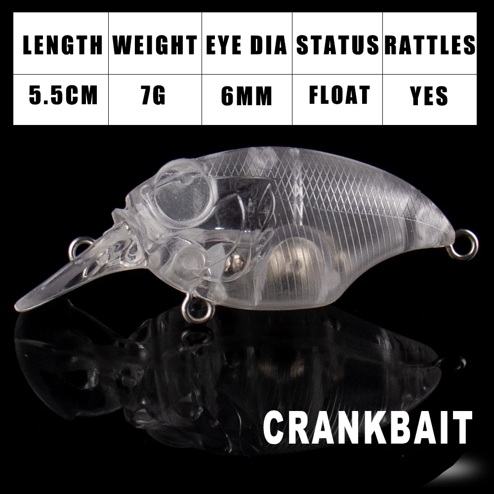 Crankbait flotante sin pintar Dr.Holife – Señuelo duro para lubina - imagen 3