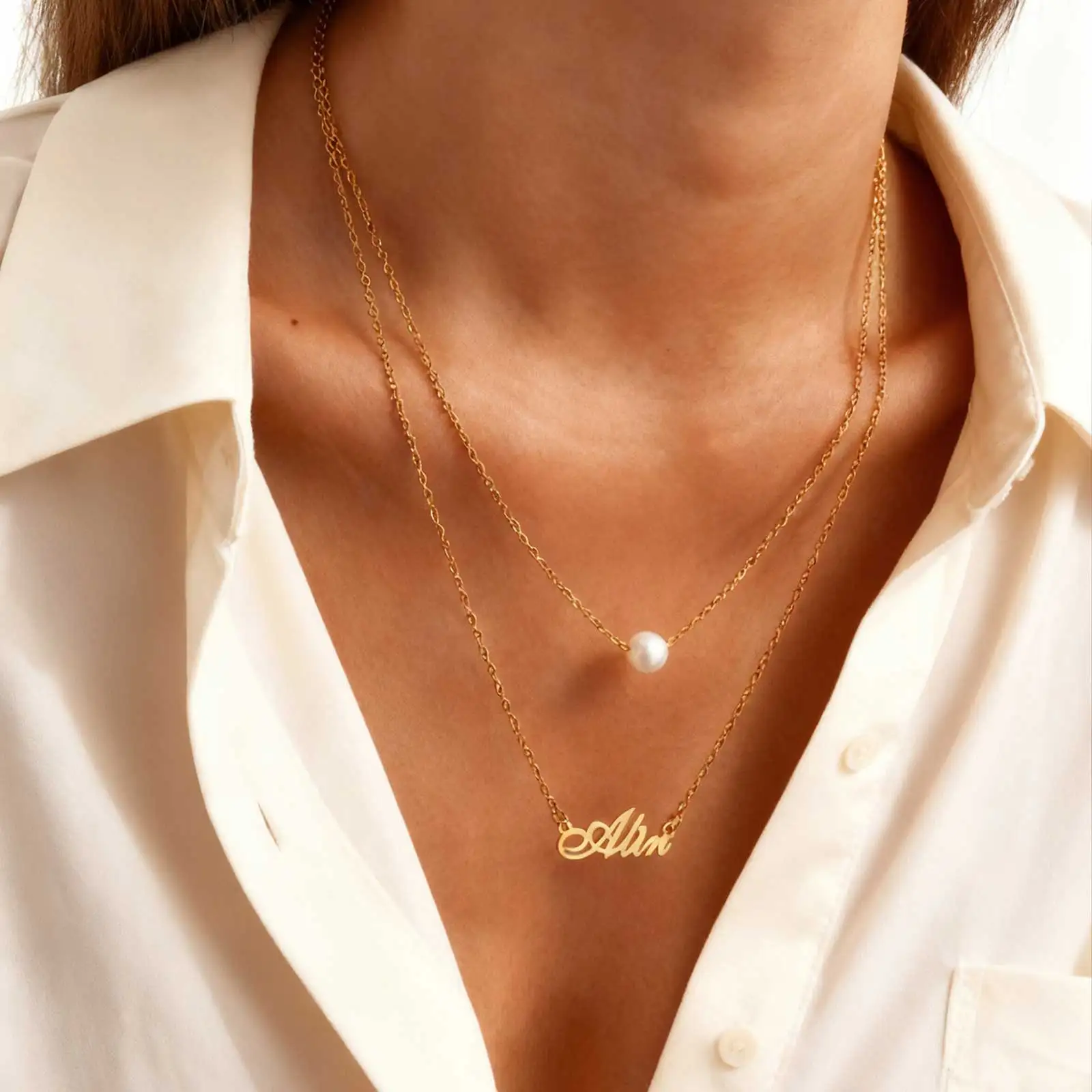 

Custom Your Name Necklaces for Women Girls,Stainless Steel Nameplate Pendant, Adjustable Jewelry Christmas Gift