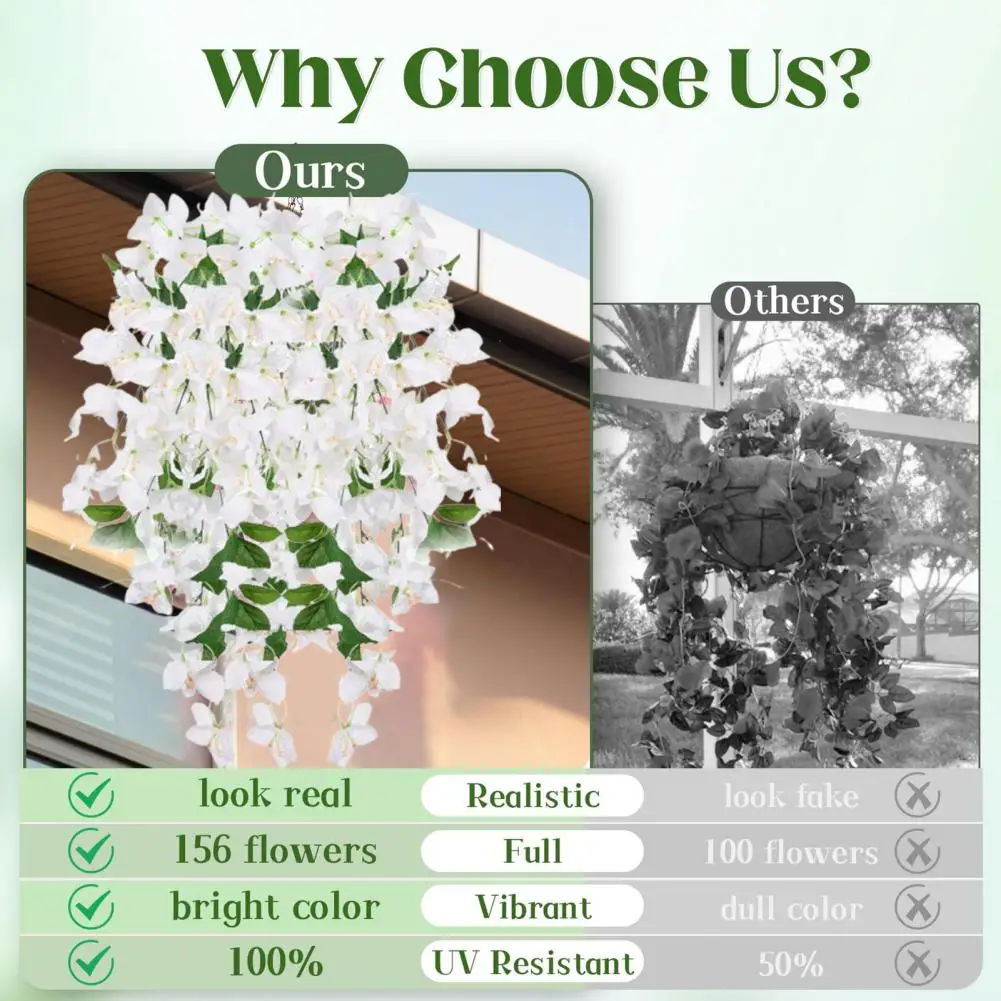 زهرة صناعية واقعية مقاومة للأشعة فوق البنفسجية زهور معلقة من Bougainvillea لتزيين حفلات الزفاف في الأماكن المغلقة والخارجية #6