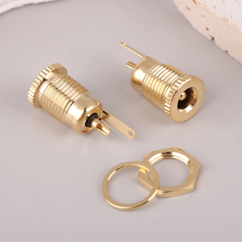 Gold-plated 30V 10A High Current DC Connectors 5.5x2.1MM 5.5x2.5MM Power Female Jack Socket Nut Panel Mount DC Adapter Connector