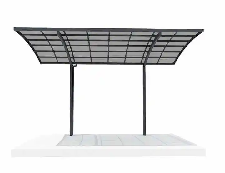 Aluminum carport parking shed metal car canopy with polycarbonate arched roof