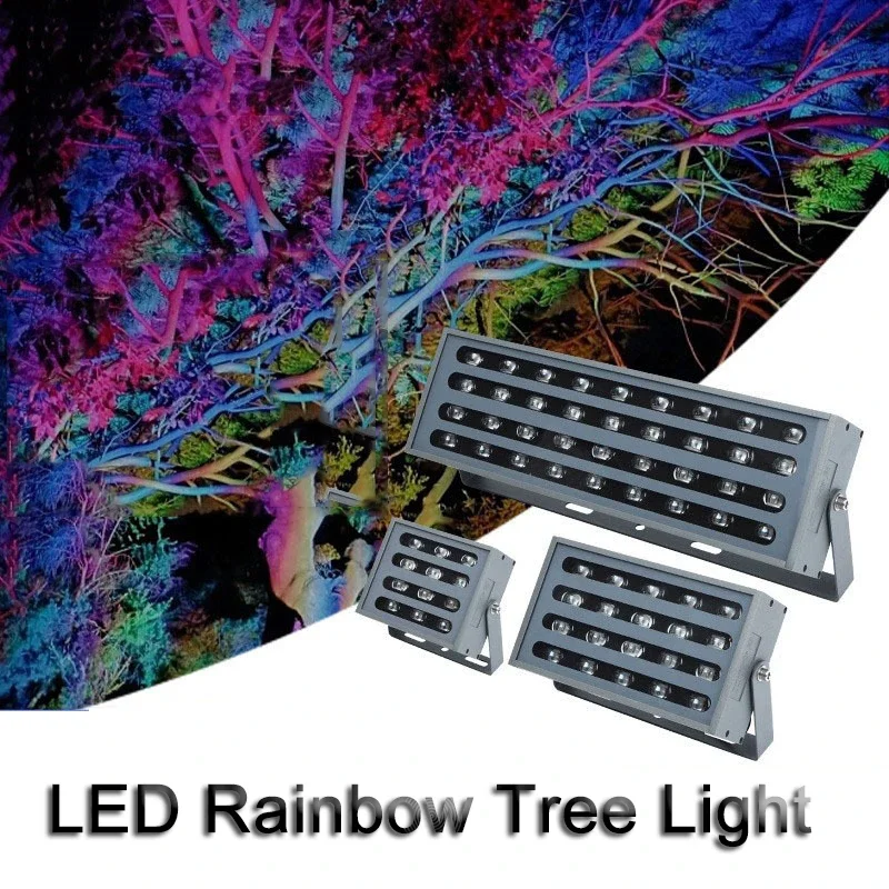 projectores coloridos do arco iris para o jardim ao ar livre tree dyeing lights green plant landscape 30w 01