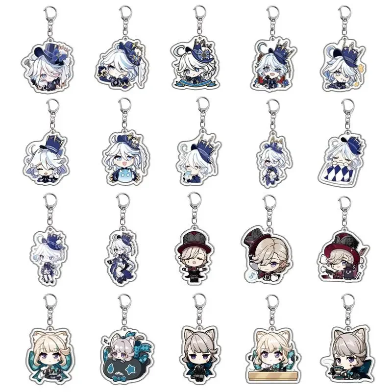 New Game Impact Furina Lynette Lyney Pendant Keychain Cute Cartoon Anime Acrylic Keyring Backpack Jewelry Cute keychain CosPlay