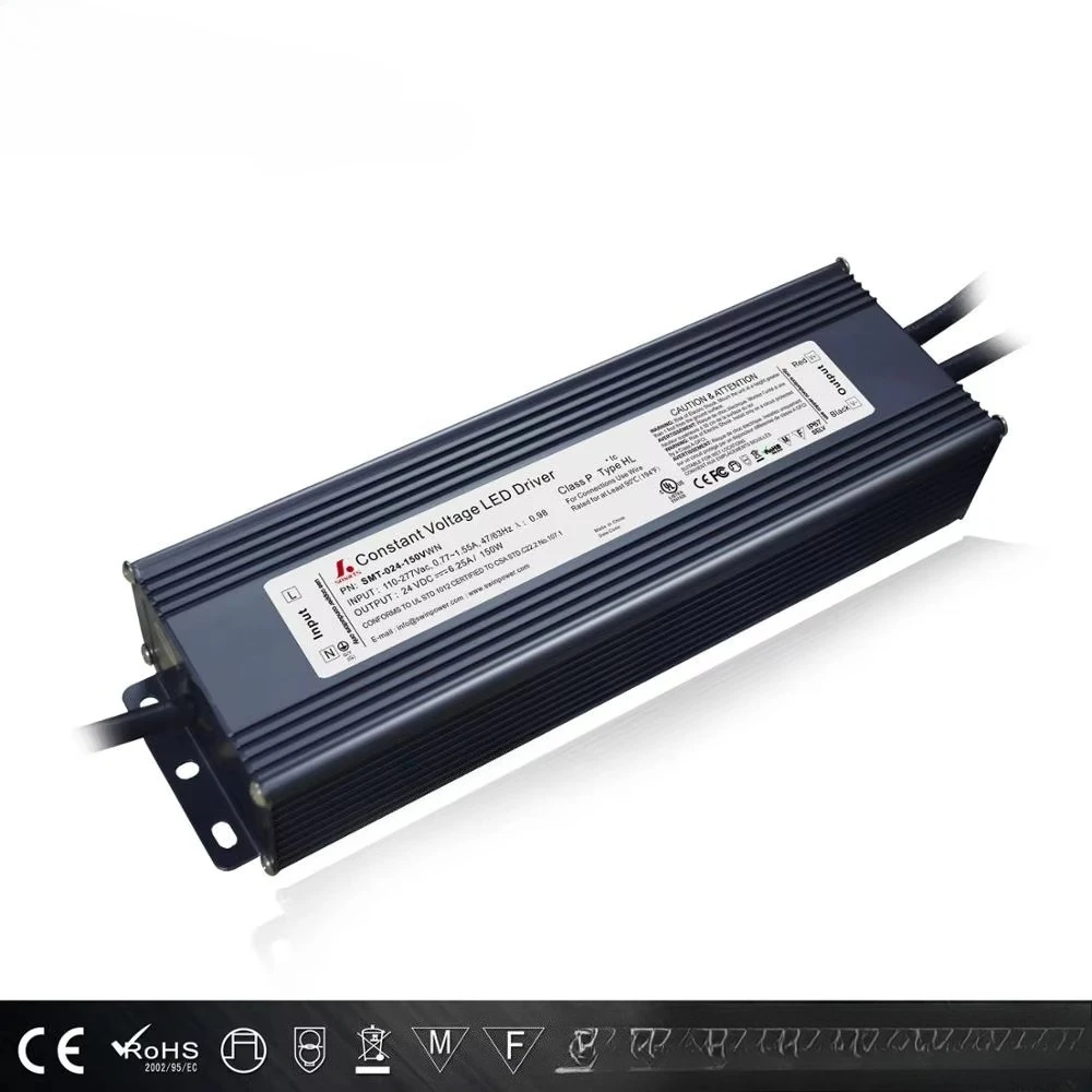 Listed 277V Non-Dimmable Constant Voltage LED Driver 24V 150W LED driver for power supply for LED lighting