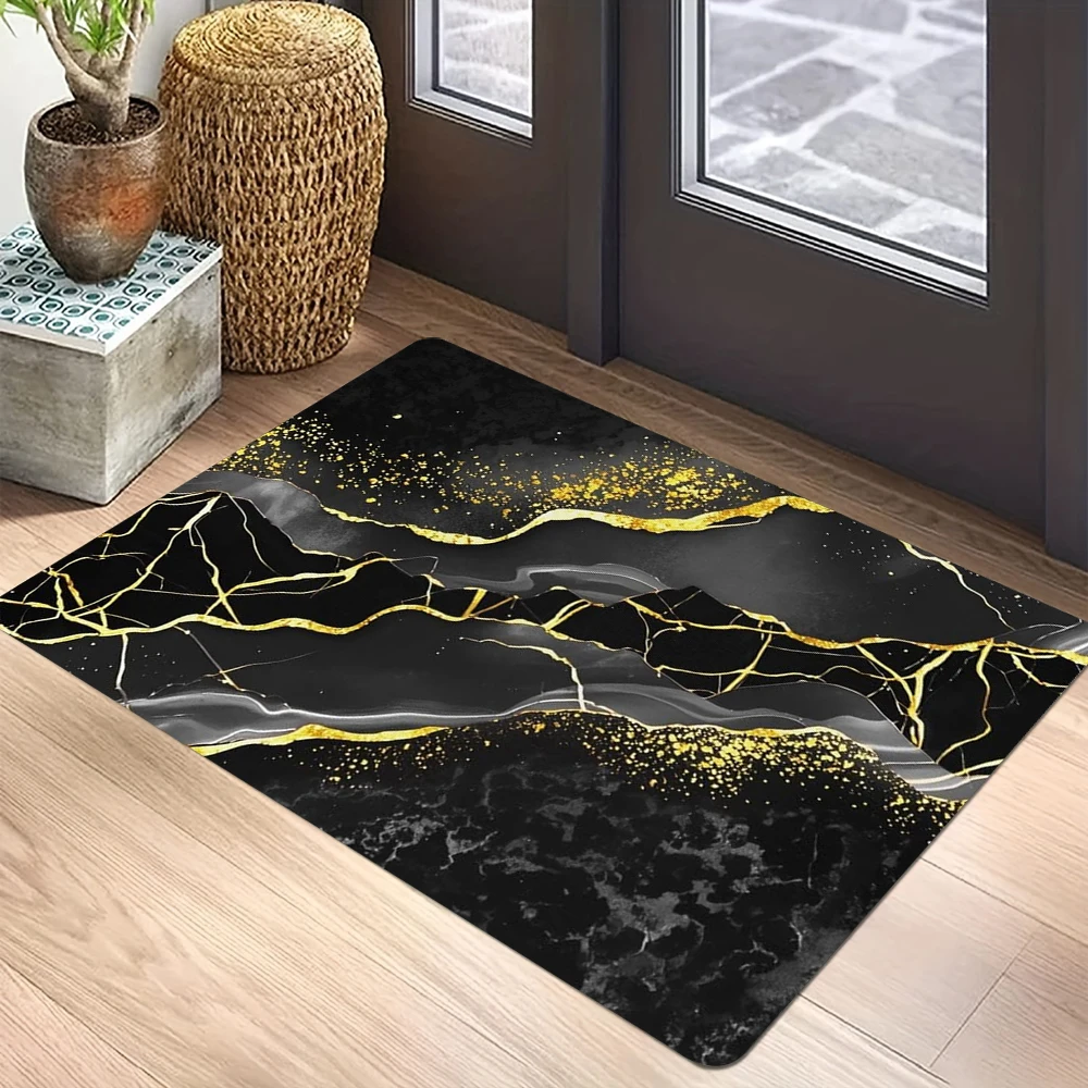 Printed Rug Abstract - Abstract Mable Print Welcome Entrance Doormat