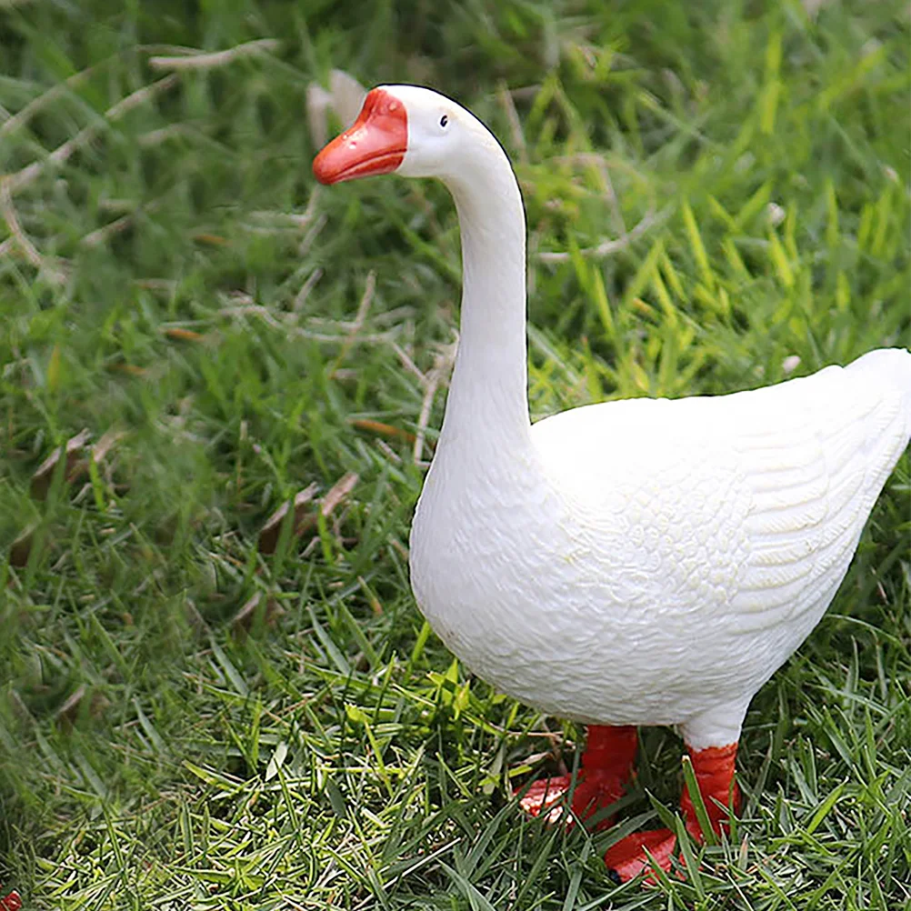 Swan Ornaments Animal Simulation Goose Figurine Statue Adorable Plastic Home Decor Decoration Child Indoor Craft