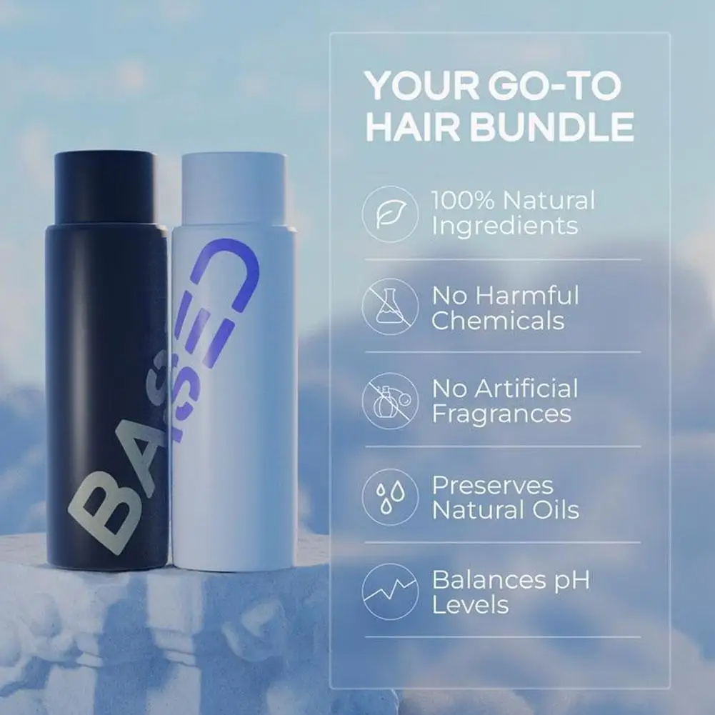 

Based Natural And Effective Hair Softening Basic Set Shampoo+Conditioner Silicone-Free Reduce Frizz Repair Damaged Hair 250ml