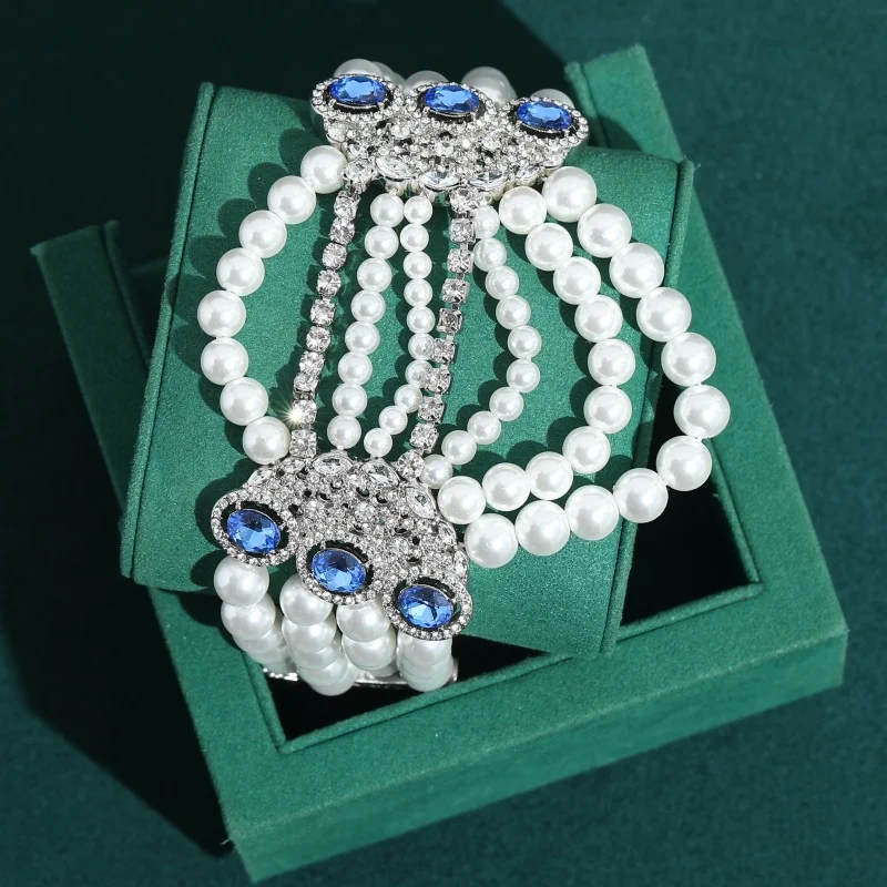 

Vintage Beaded Pearl Bracelets for Women Silver Color 2026 High Quality Jewelry Luxury Brand Designer Bride Wedding Accessories