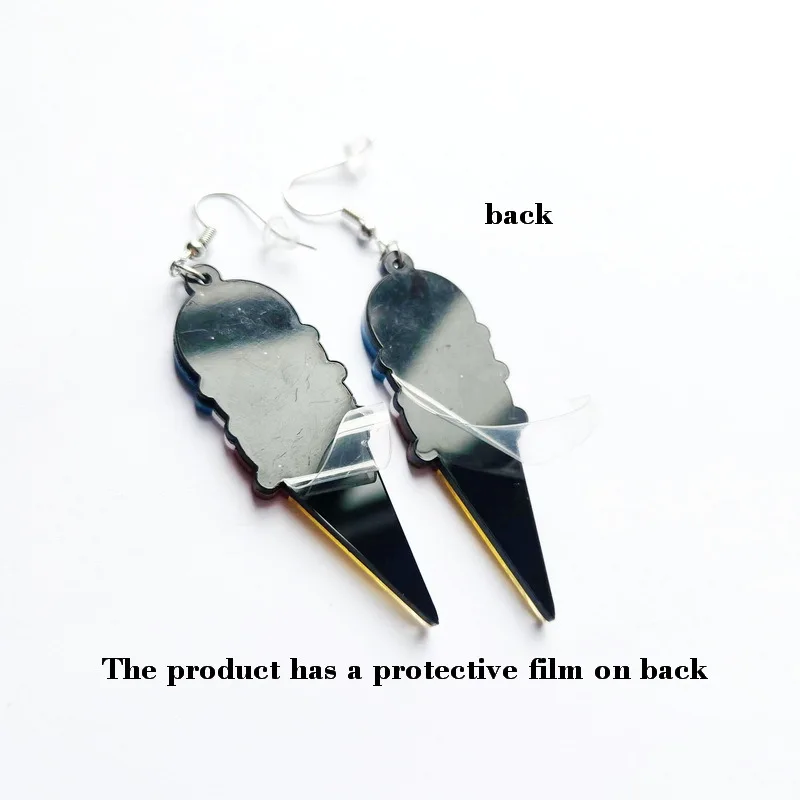 أقراط أكريليك تشبه العلم ، إكسسوارات للآيس كريم ، الولايات المتحدة الأمريكية مصاصة