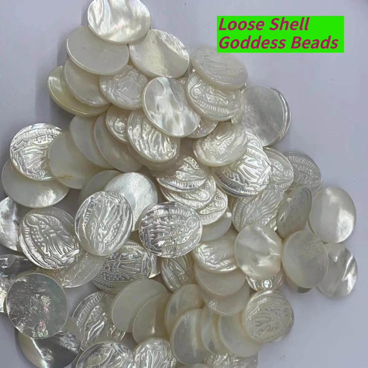 DIY Loose Shell Beads Freshwater Shell Goddess Bead Without Hole For Jewelry Making DIY Chains Necklace Accessory