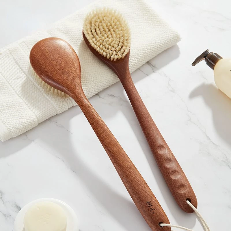 Long Handle Bristle Rub Back Brush Soft Back Body Shower Brush Dry and Wet Rub Mud  Bath Artifact Exfoliating Bath Accessories