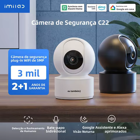 Câmera de Segurança Interna IMILAB C22 3K - 360 ° Câmera de Segurança Residencial com Visão Noturna Colorida para Monitoramento de Bebês/Animais de Estimação, WiFi6 e Detecção por IA