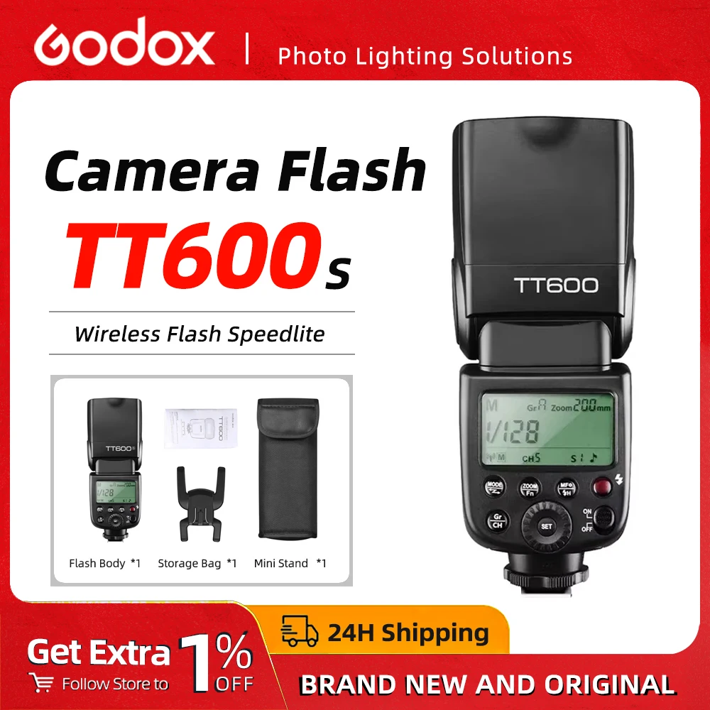 Godox TT600 TT600-S Wireless Camrea Flash for Sony  GN60 Master/Slave Speedlite For Universal Canon Nikon Sony Olympus Fujifilm