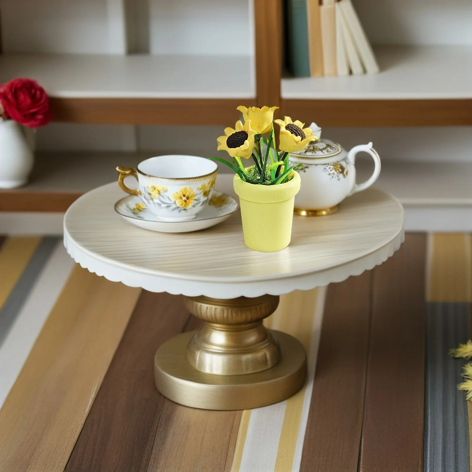 

4Pcs Simulated Mini Bonsai Plants Resin Sunflower Decor for Dollhouse Miniature Gardens Micro Landscaping Craft Display Art