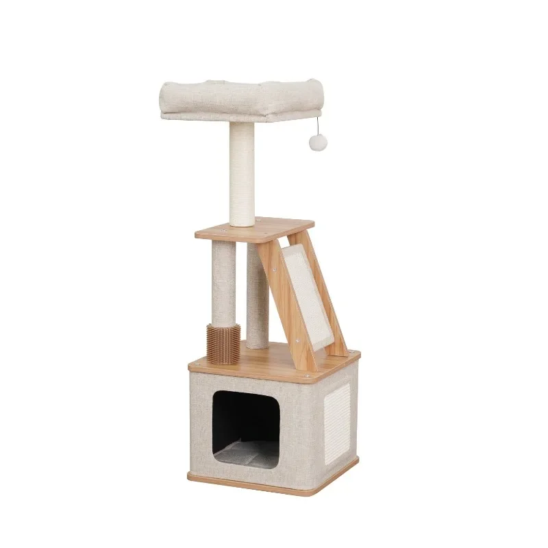 

4-Level 42" Laminated Board Cat Tree with Condo Perch Sisal Scratcher,