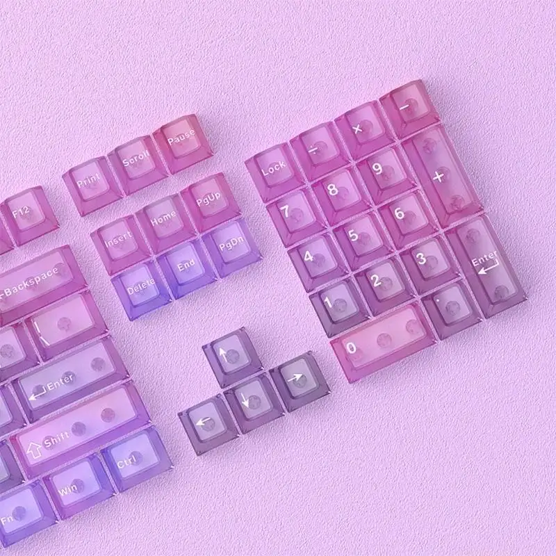 Clear Gaming Keycaps In Multiple Color Original Profile For Customizable Mechanical Keyboard