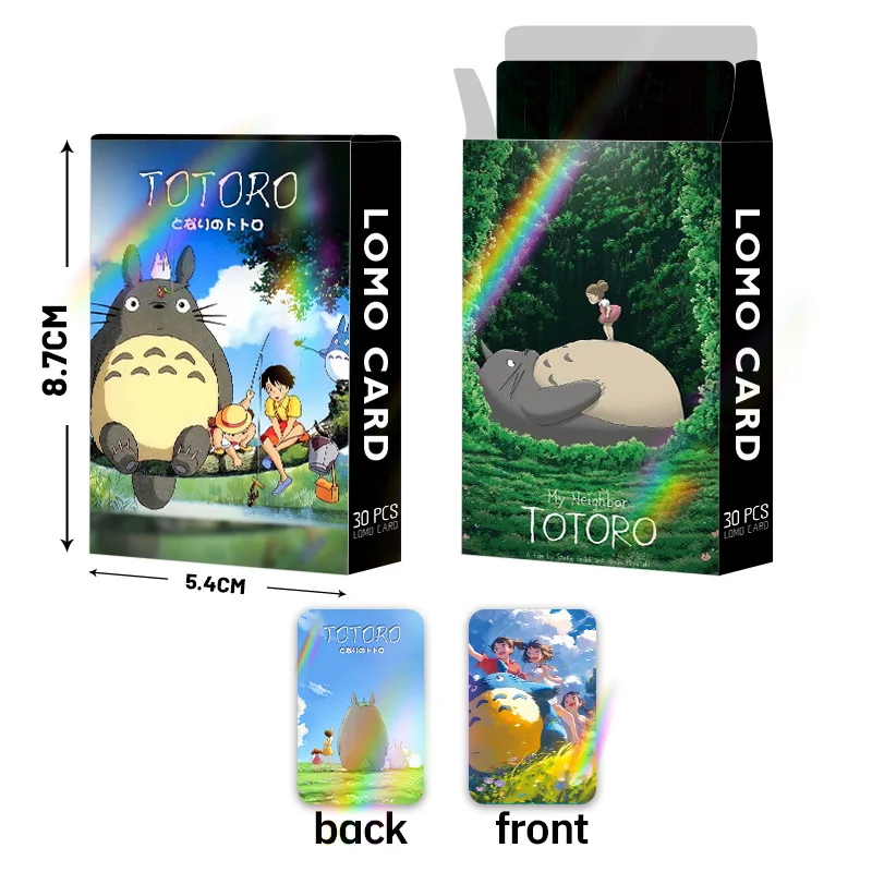 30 Stücke Spot Laser Flash Karte Totoro Box Kleine Karten LOMO Karte Anime Peripherie Sammlung Karte Foto Karte – Detail 3