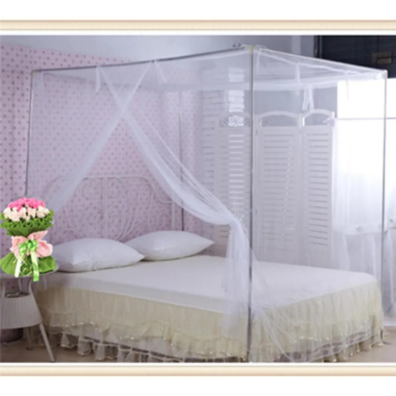 Portable Square Foldable Mosquito Control Mosquito Net 4 Corners Mosquito Net Princess Lace Poster Bedding 2024 New Camping Net