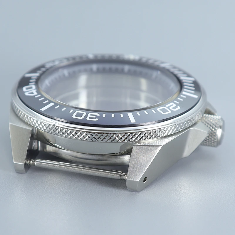 43.8mm Men's Diving Watch Cases Modified Samurai Ceramic Bezel Parts For Seiko nh35 nh36/38 Movement 28.5mm Dial Sapphire Glass