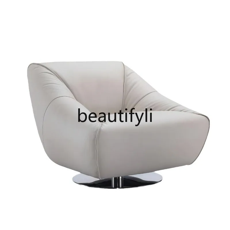 

Single lazy sofa balcony one person can lie down and sleep chair leather art