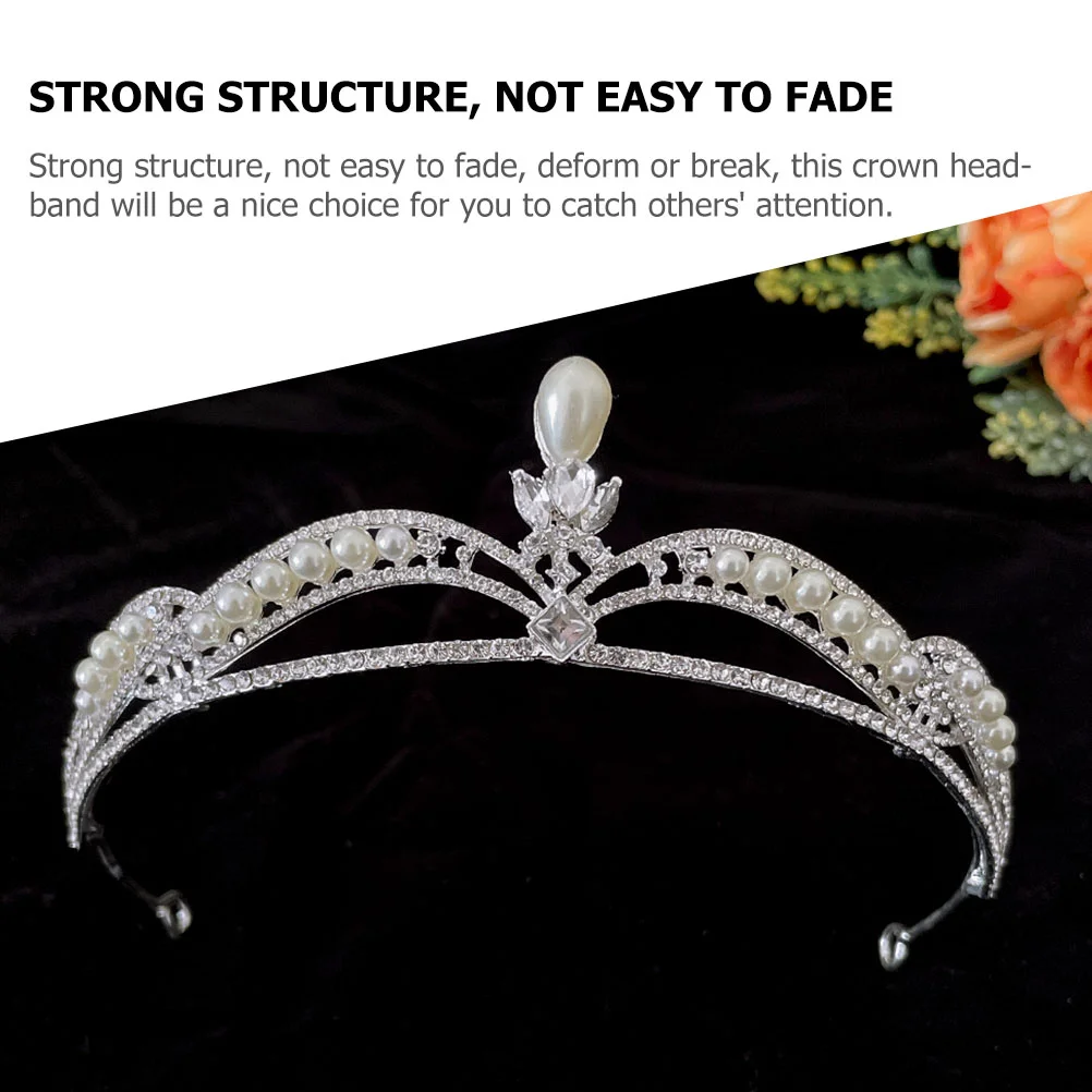 Pérola tiara coroa bandana feminino nupcial strass moda casamento decorativo strass hairband para festa de menina