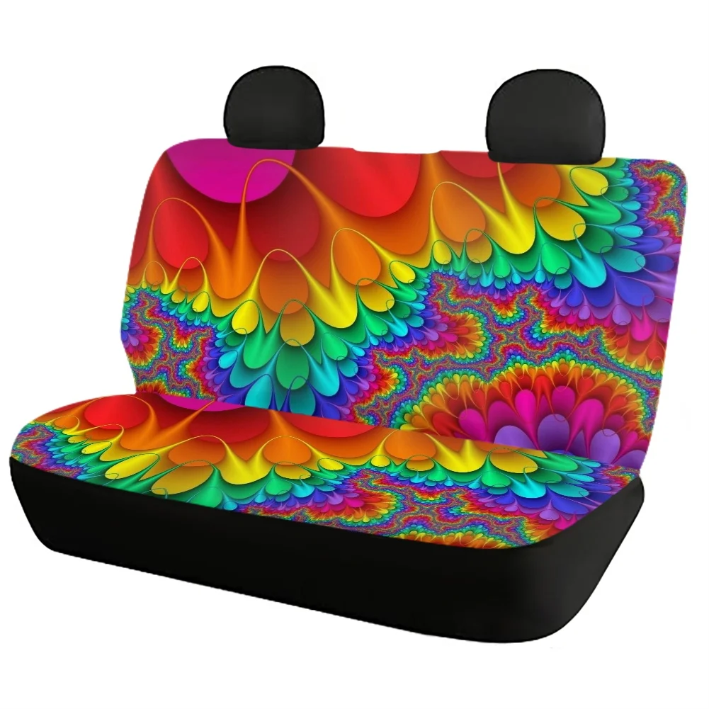 INSTANTARTS Creative Color Tie-dye 3D Print Breathable Vehicle Seat Protector for Car Seat Universal Soft Elastic Car Seat Cover