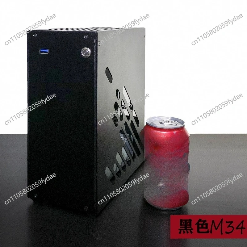 M34 Mini Portable All Aluminum Side Transparent A4ITX Chassis 1U Power Supply Single Display Desktop K39 M24