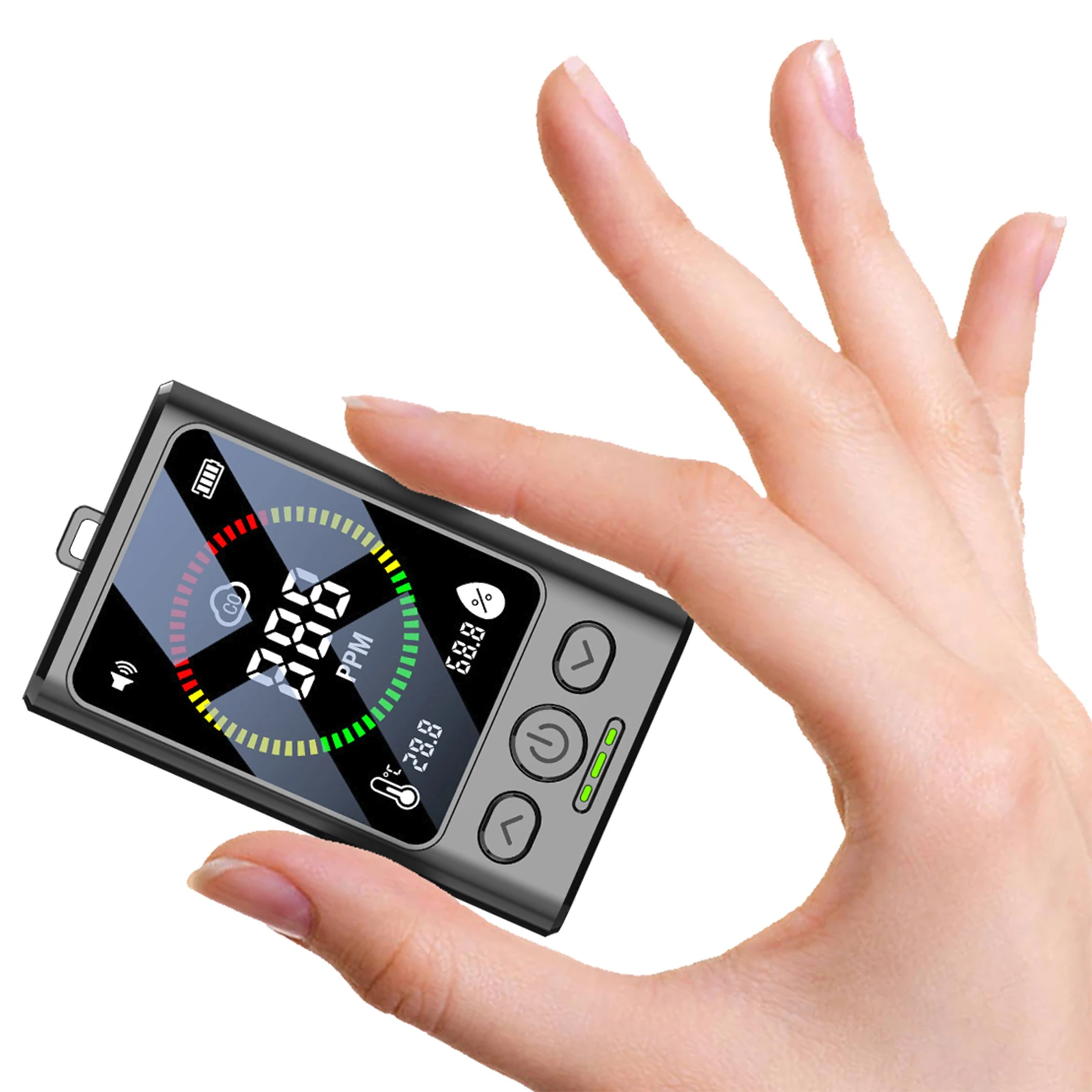 كاشف أول أكسيد الكربون 3 في 1 كاشف CO قابل لإعادة الشحن مع شاشة LCD لمراقبة درجة الحرارة والرطوبة للسفر والتخييم RV