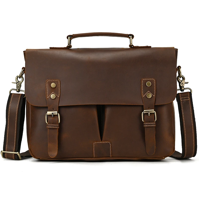 Imagem -02 - Newsbirds-maleta de Couro para Homens e Mulheres Bolsa de Ombro Estilo Vintage Bolsas Tiracolo Masculinas Bolsas para Mensageiro de Livros a4