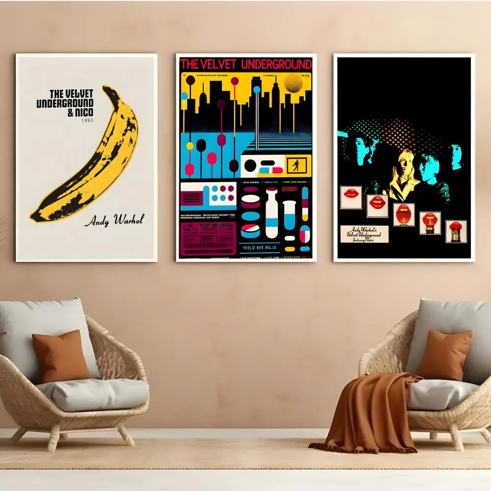 Rock Band The V-Velvet U-Underground Poster HD PVC Durable Wall Art - Waterproof Easy Clean For Home Office Bar