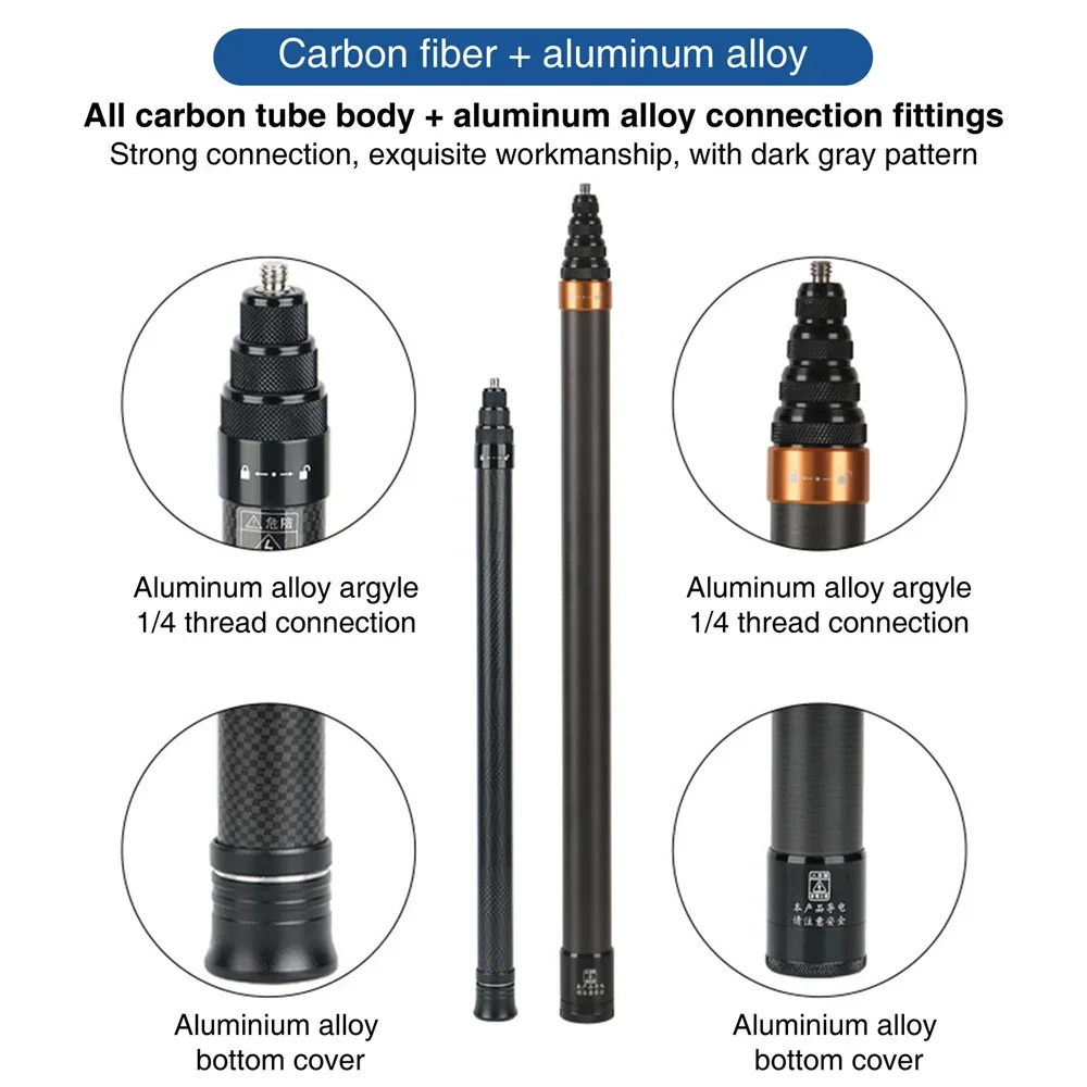 

Профессиональная невидимая палка для селфи T300 см с винтом 1/4 дюйма, волшебная рука из углеродного волокна, скрытая съемками, для экшн-видео Insta360 X3 и Gopro12