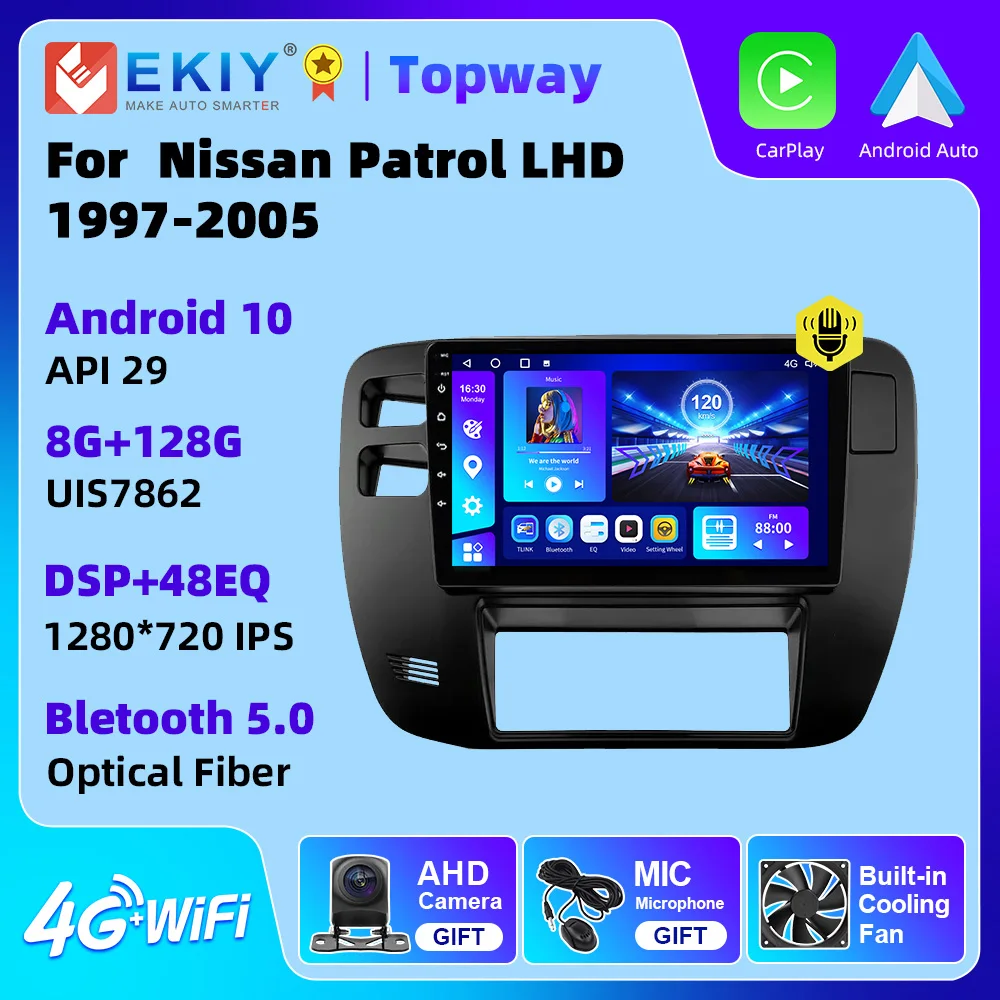 

EKIY Android 10 For Nissan Patrol 1997-2005 LHD Car Stereo Radio Audio Multimedia Video Player BT 4G WIFI Carplay Auto DSP GPS