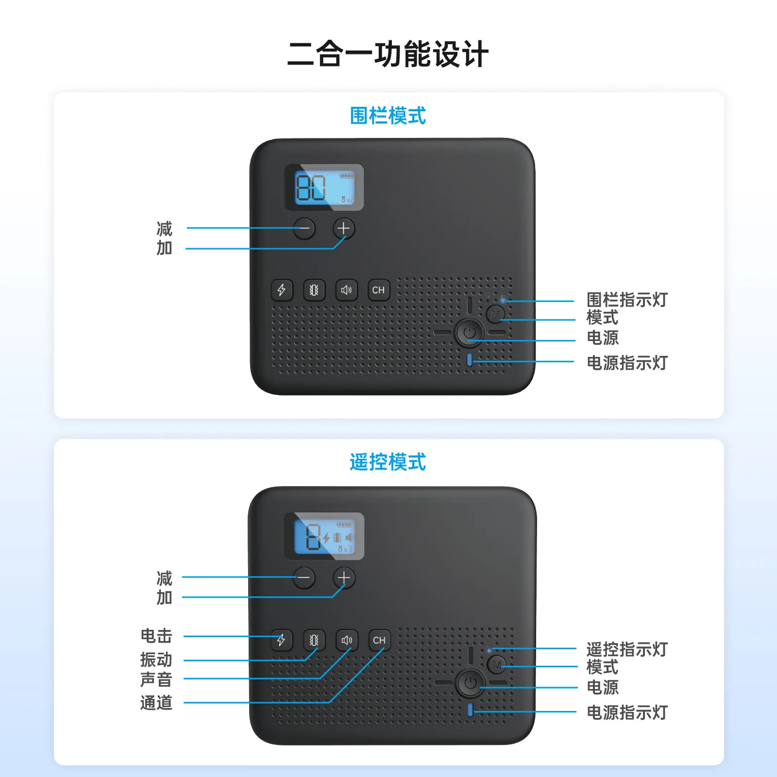 New Arrival Hot-Selling 2-in-1 Wireless Electronic Fence Dog Training Collar, Remote Anti-Bark, Waterproof Collar