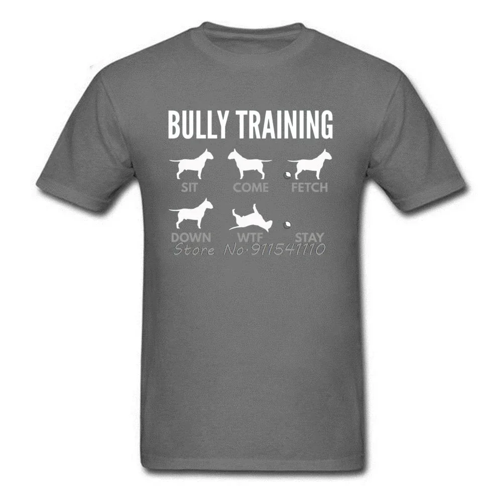 Cheavyweight  Funny  Men English Bull Terrier Bully Train Tshirt Dog Father T Shirt Lovely Design Clothing O-Neck Streetwear