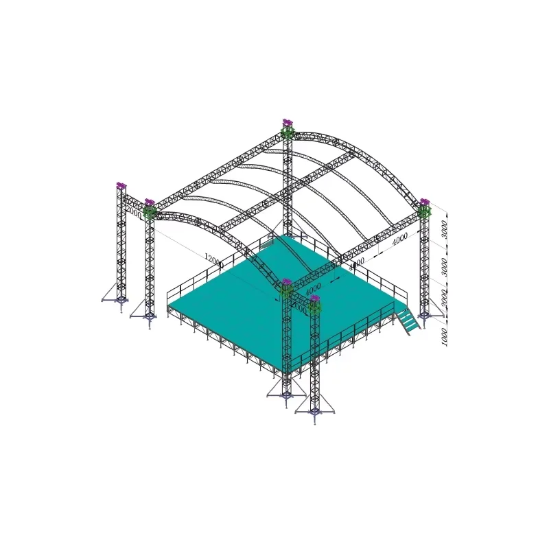 Aluminum Roof Truss System With Stage Aluminum Arch Truss For Outdoor Concert/activity Display