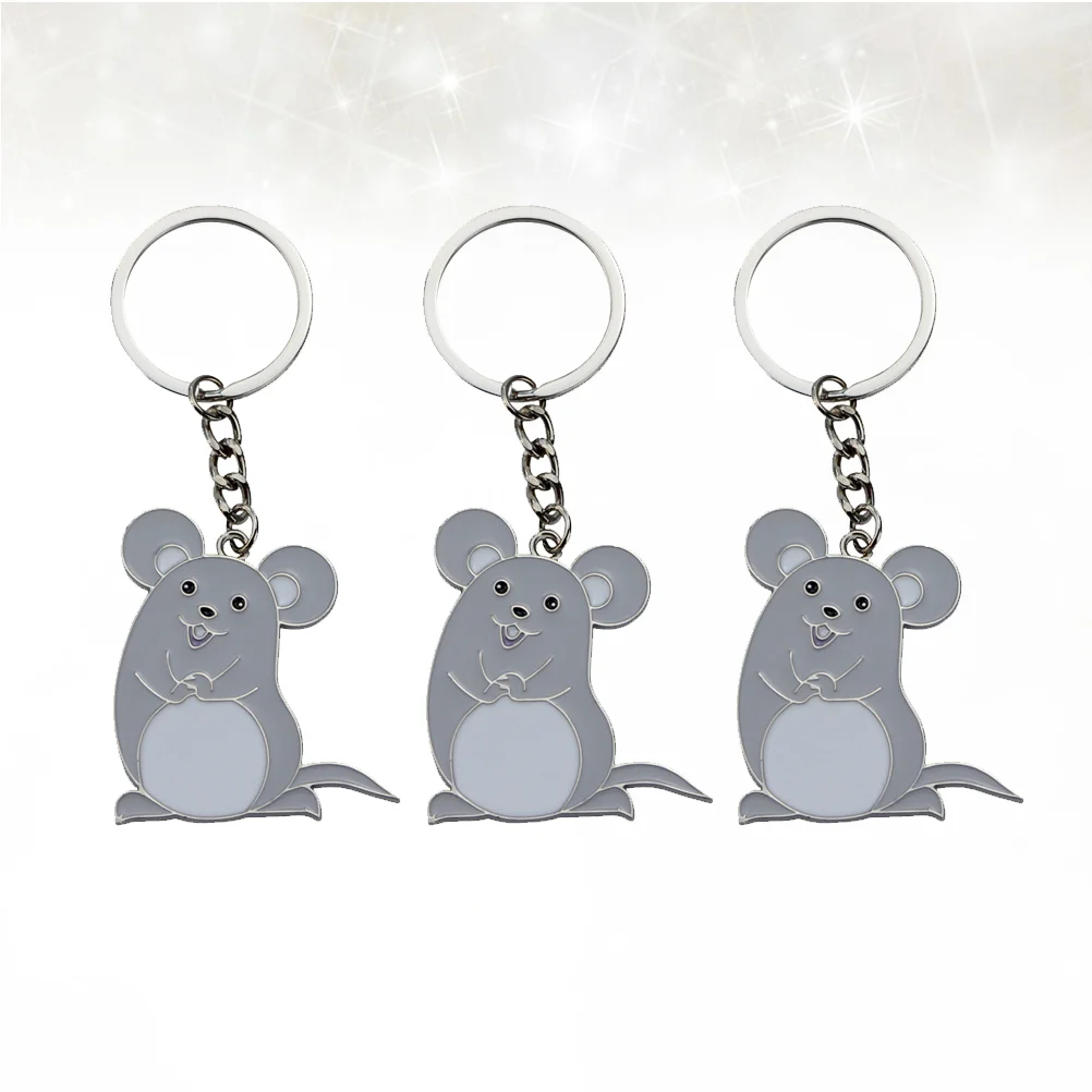 

3 Pcs Keychain Decor Mouse Ring Pendant Souvenir Gifts for Stocking Stuffers Fob