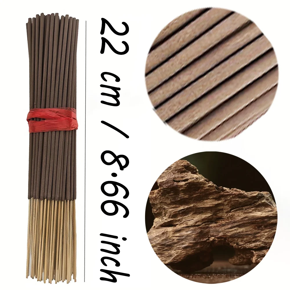 High-Quality Aged Agarwood Incense Sticks, 8.66-Inch Long Bamboo Sticks, Made from Natural Ebony Agarwood, with a Rich Aroma, Suitable for Home, Hotel Rooms, Etc., for Long-Lasting Fragrance, Odor Removal, and Air Purification
