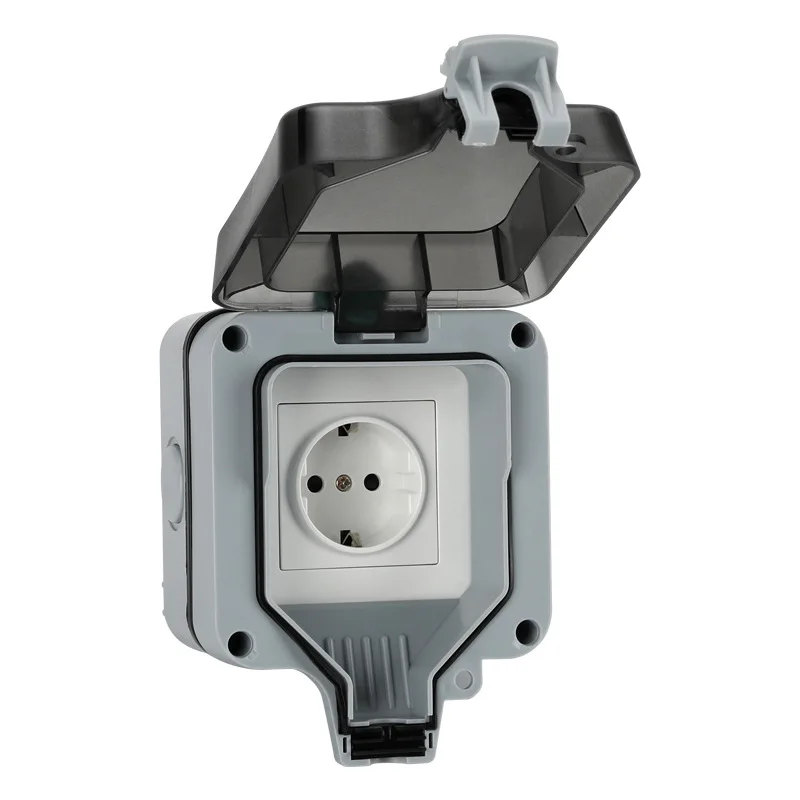 High outdoor dustproof and waterproof socket IP66 German switch 16A rainproof charging power strip industrial socket
