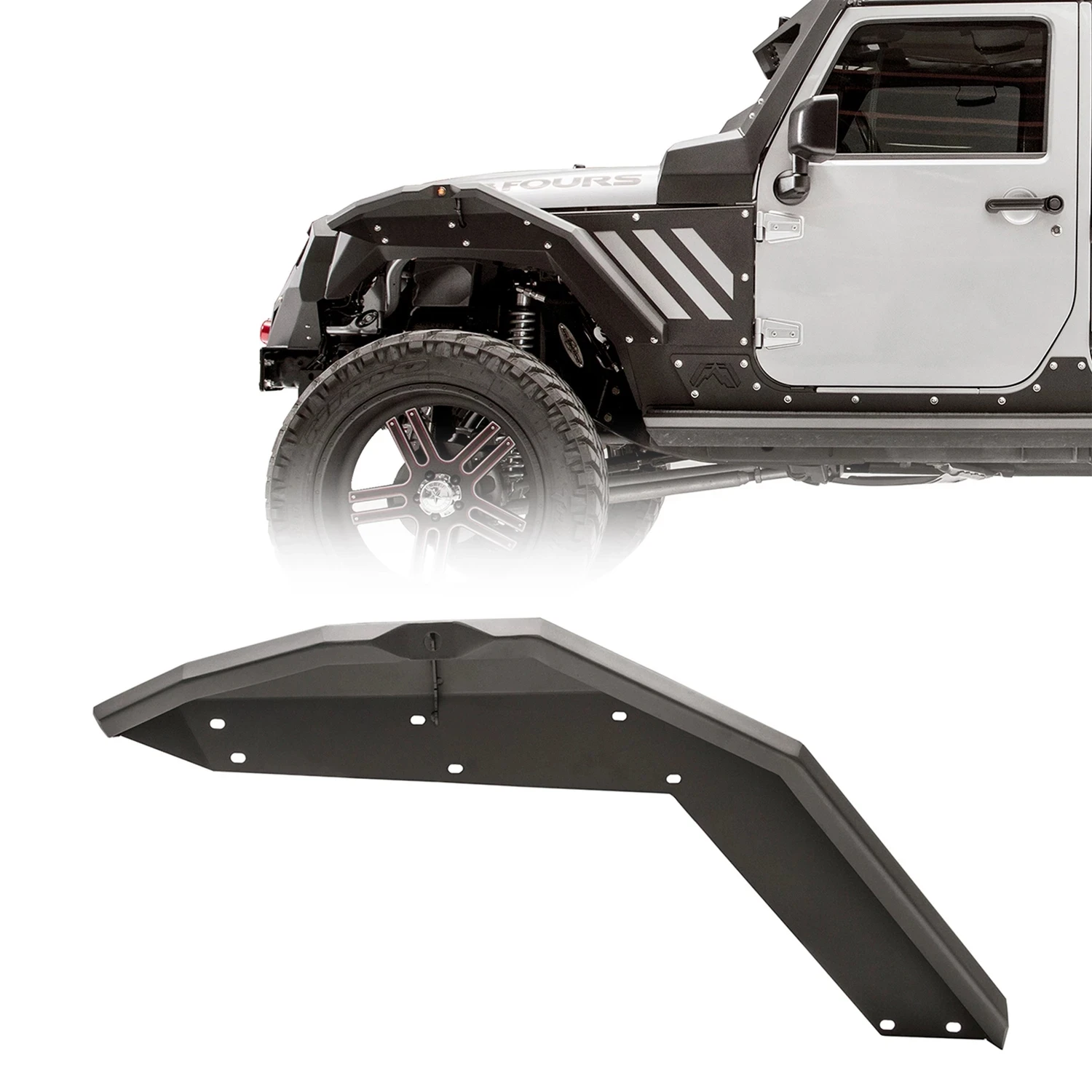 

Wheel Eyebrow New Armor front and rear fender Flare for Jeep Wrangler JK fabfours 4x4 Accessories