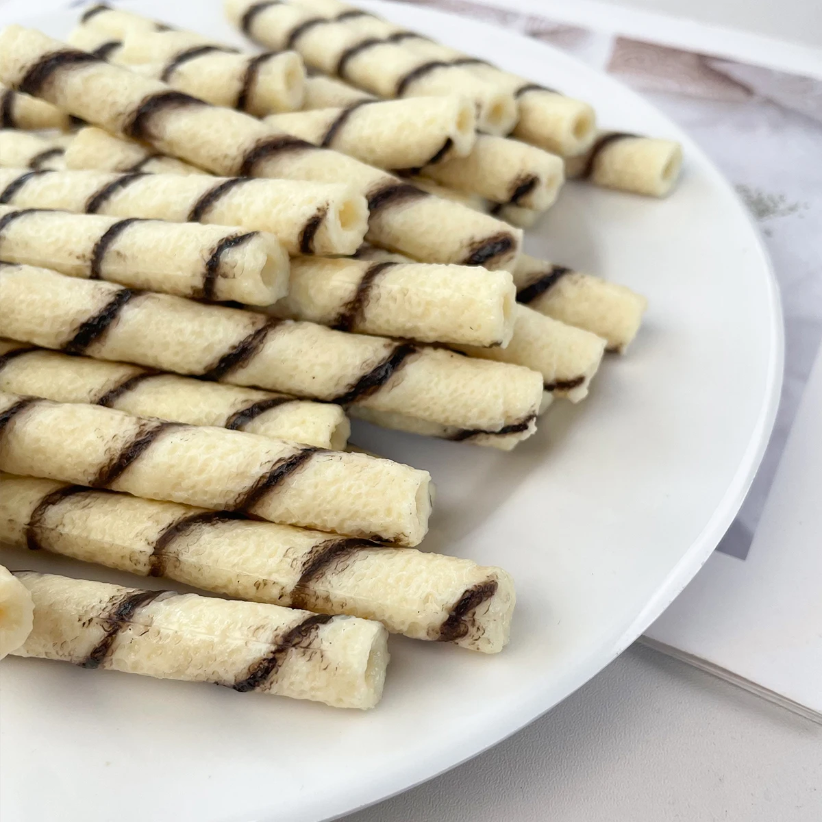 نموذج بسكويت مخطط واقعي - بسكويت مزيف من مادة PVC لتصوير الطعام، وعرض الحلوى، والحرف اليدوية التي تصنعها بنفسك، وديكور المطبخ