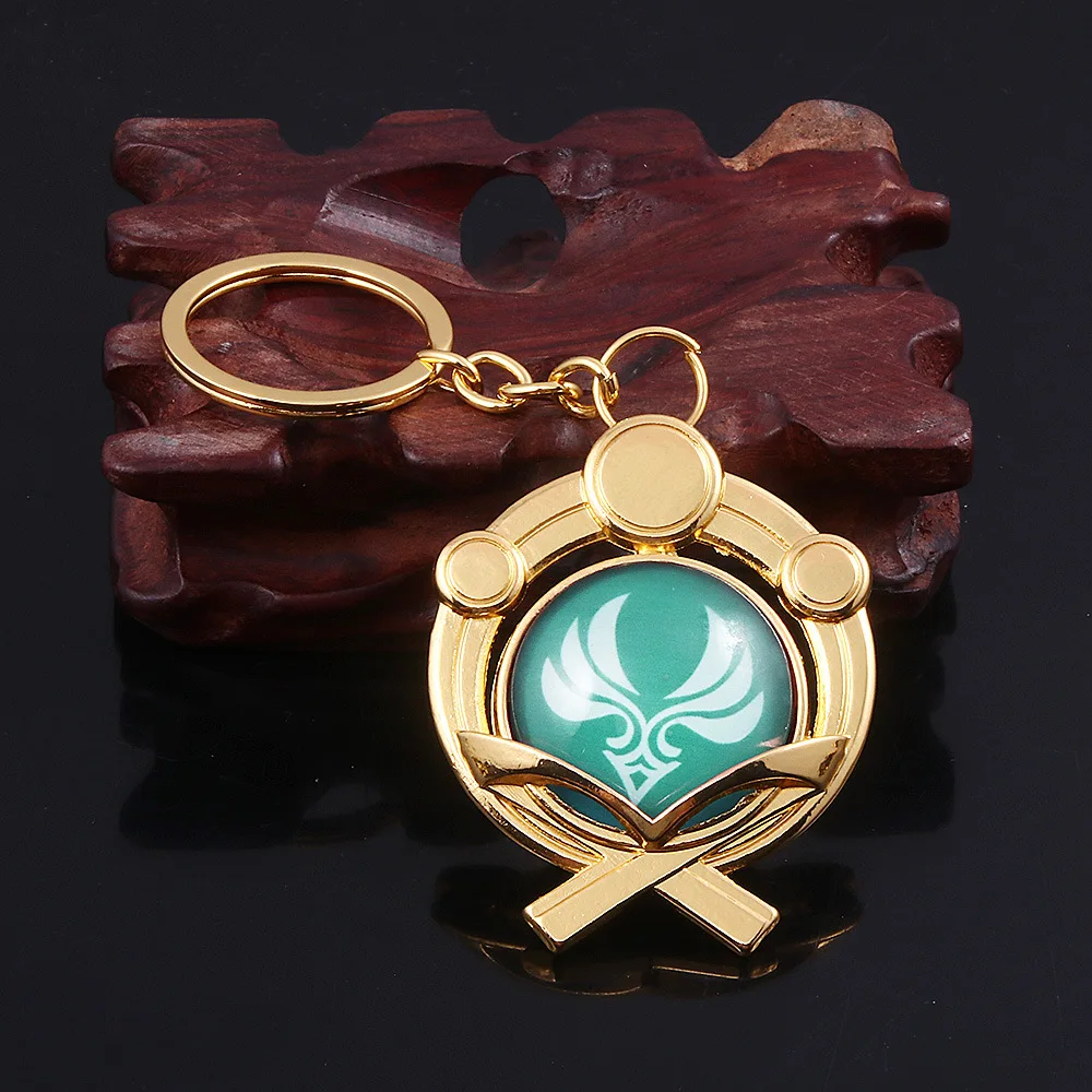 Game Genshin Impact Vision Keychain Luminous 7 Element Eye of God Pendant Keyrings For Men Women Bag Car Key Chain Accessories