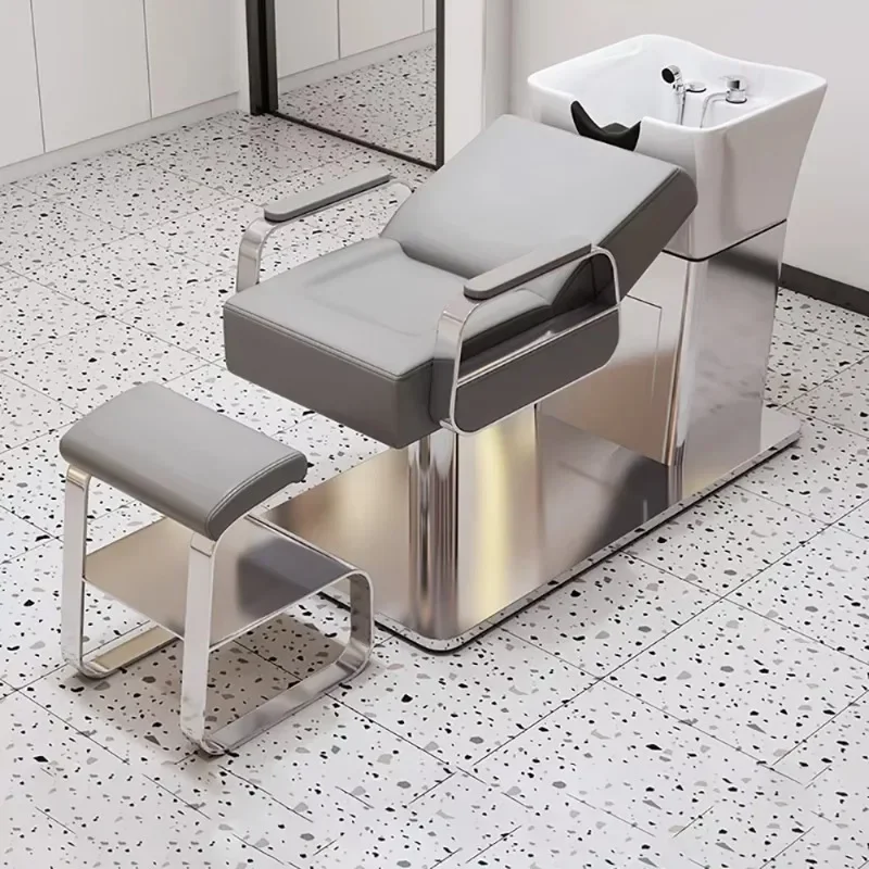 

Ergonomic Comfortable Shampoo Bed Lounge Modern Trendy Luxury Hair Shampoo Bed Simple Unique Cadeira De Barbearia Furniture