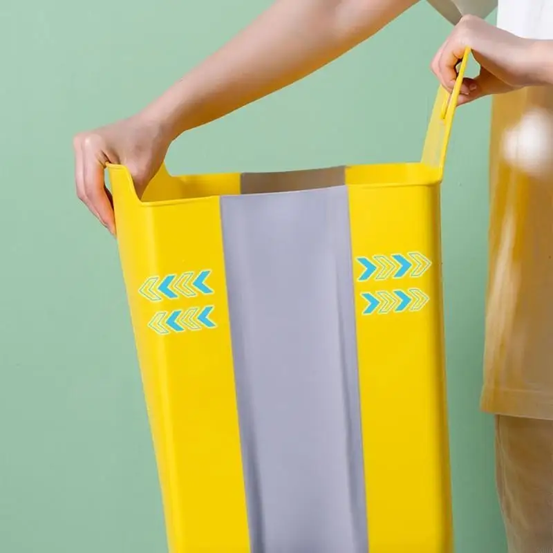 Folding Laundry Basket Wall Mounted Collapsible Hollow Organization X3UC - view 2